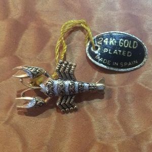 Vintage 24K gold plated Scorpio pin